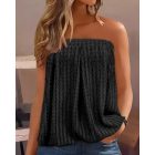 Ruched Bandeau Textured Tank Top