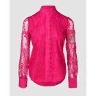 Pearls Decor Buttoned Lace Top