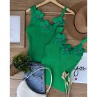 1PC Floral Pattern Beaded Decor Knit Tank Top Sleeveless Shirt
