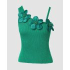 1PC Floral Pattern Beaded Decor Knit Tank Top Sleeveless Shirt