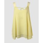 Love Heart Pattern Contrast Lace Layered Chiffon Tank Top