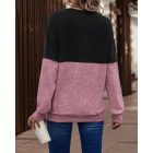 Colorblock Criss Cross Front Drop Shoulder Top