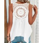 Crochet Lace Asymmetrical Hem Tank Top