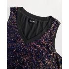 V-Neck Allover Sequin Thick Strap Sleeveless Tank Casual Top
