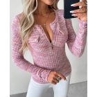 Crewneck Half Zip Up Cable Knit Sweater Slim Fit Pullover Top