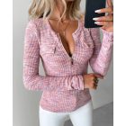 Crewneck Half Zip Up Cable Knit Sweater Slim Fit Pullover Top