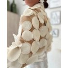 Floral Pattern Sheer Mesh Patch Top