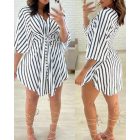 Striped Tied Detail Casual Dress