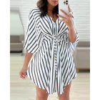 Striped Tied Detail Casual Dress