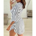 Striped Tied Detail Casual Dress
