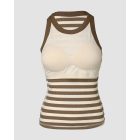 ChicMe Built-in Bra Striped Round Neck Bra Ribbed Tank Top