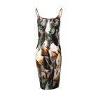 Marble Print Chain Strap Bodycon Dress