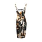 Marble Print Chain Strap Bodycon Dress