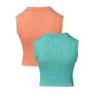 2-Pack Washed Seamless Sleeveless Rib-Knit Crop Top