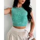 2-Pack Washed Seamless Sleeveless Rib-Knit Crop Top