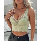 2-Pack Lace Scallop Trim Lace Bralette V-Neck Camisoles