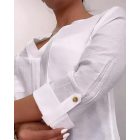 Buttoned Pocket Design Ripped Cutout Denim Pants